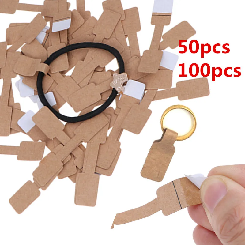 New Hot 50pcs / 100Pcs Necklace Ring Labels Quadrate Blank Price Tags Paper Stickers Paper Jewelry Display Card Labels Hangtags