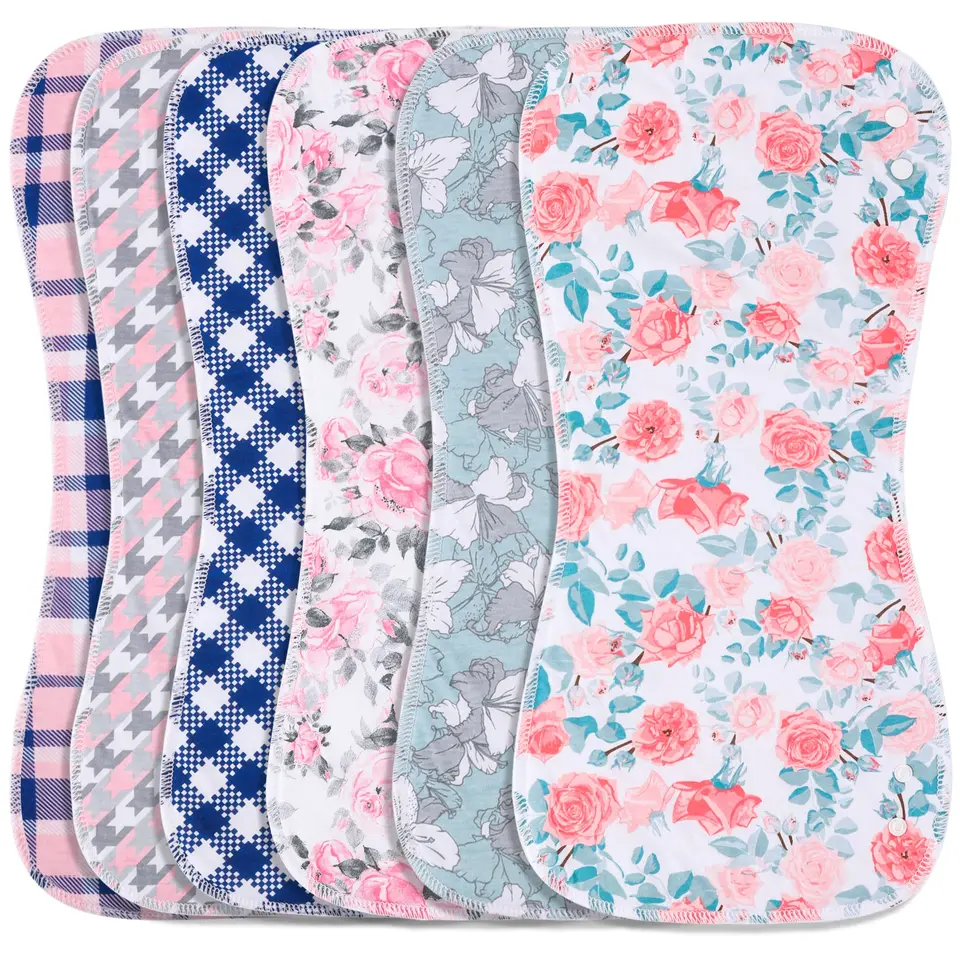 Multi-Use Baby Burp Cloths and Bibs 6-Pack