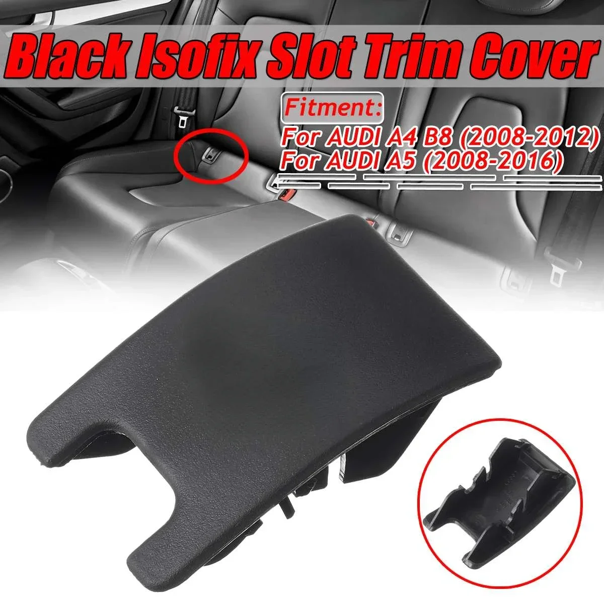 Car Rear Child Safety Seat Anchor Isofix Slot Trim Cover For AUDI A4 B8 A5 8T08871874PK Child Seat Regulator Cover