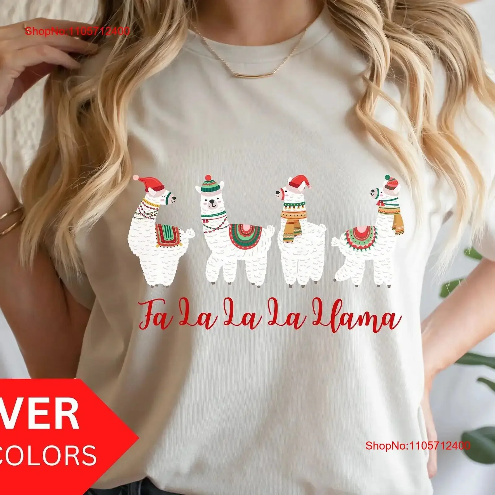 Cute Ugly Christmas T Shirt for Women Llama Fa La Funny Llamas vintage Washed Top For Everyday Wear streetwear Unisex Stretched