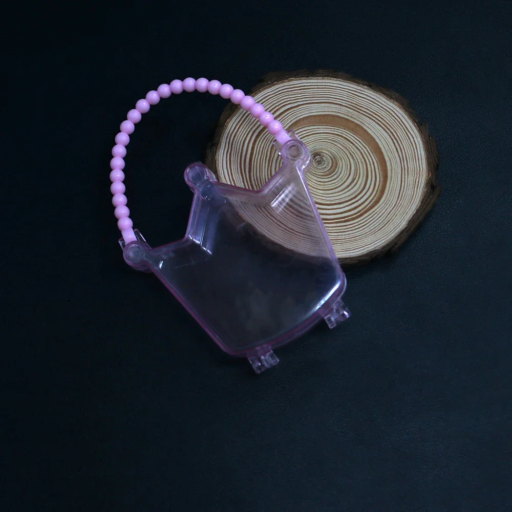 

3pcs Classic Pink Transparent Plastic Kids' Crown-shaped Handheld Storage Organizer Box for Beaded Necklaces Plastic Jewelry