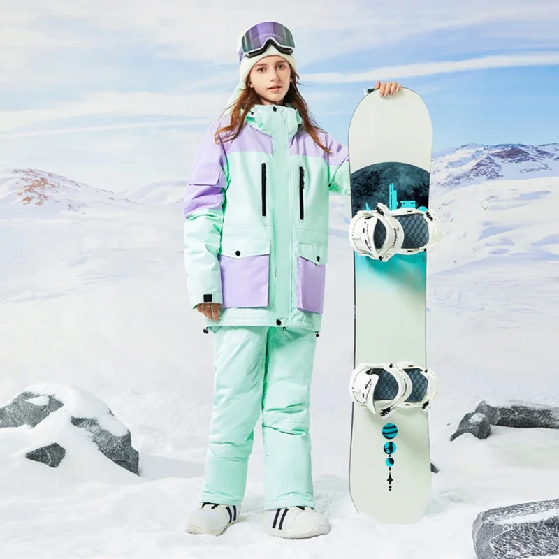 Combinaisons de ski à capuche en polyester avec fermeture éclair, combinaisons de ski chaudes, ensembles de sports de plein air, respirant, nouveau, hiver, 2025