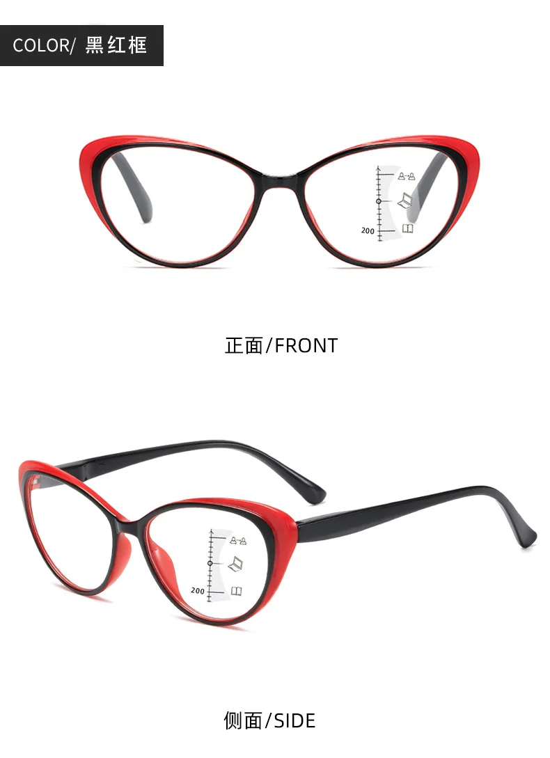 4-Farben-Progressive multifokale Lesebrille, Anti-Blaulicht-Brille, die sowohl für die Ferne als auch in der Nähe sehen können. Brillenbeine – Detail 8