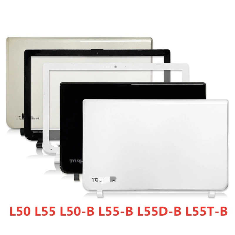 tampa traseira lcd para o satelite toshiba l50 l55 l50 b l55 b l55 b l55 b l55 b l55 b l55t b nova caixa moldura frontal base inferior dobradicas 01