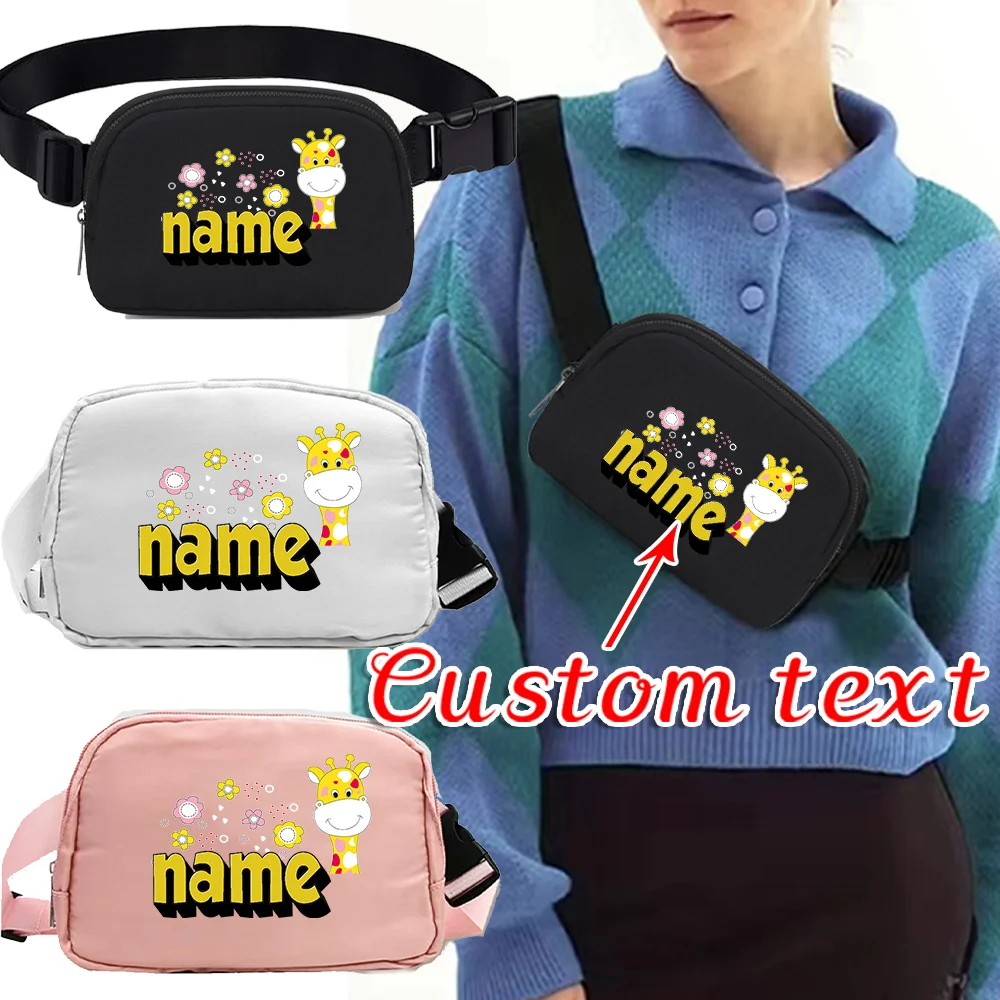 

Personalized Customization Name Nylon Waist Bag Outdoor Sports Waist Bag Multifunctional Crossbody Bag
