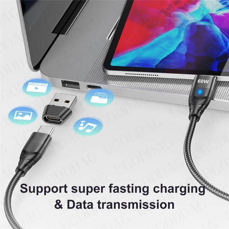 USB OTG Male To Type C Female 어댑터 변환기 USB Type C 케이블 어댑터 커넥터, Macbook Samsung S21 데이터 충전기