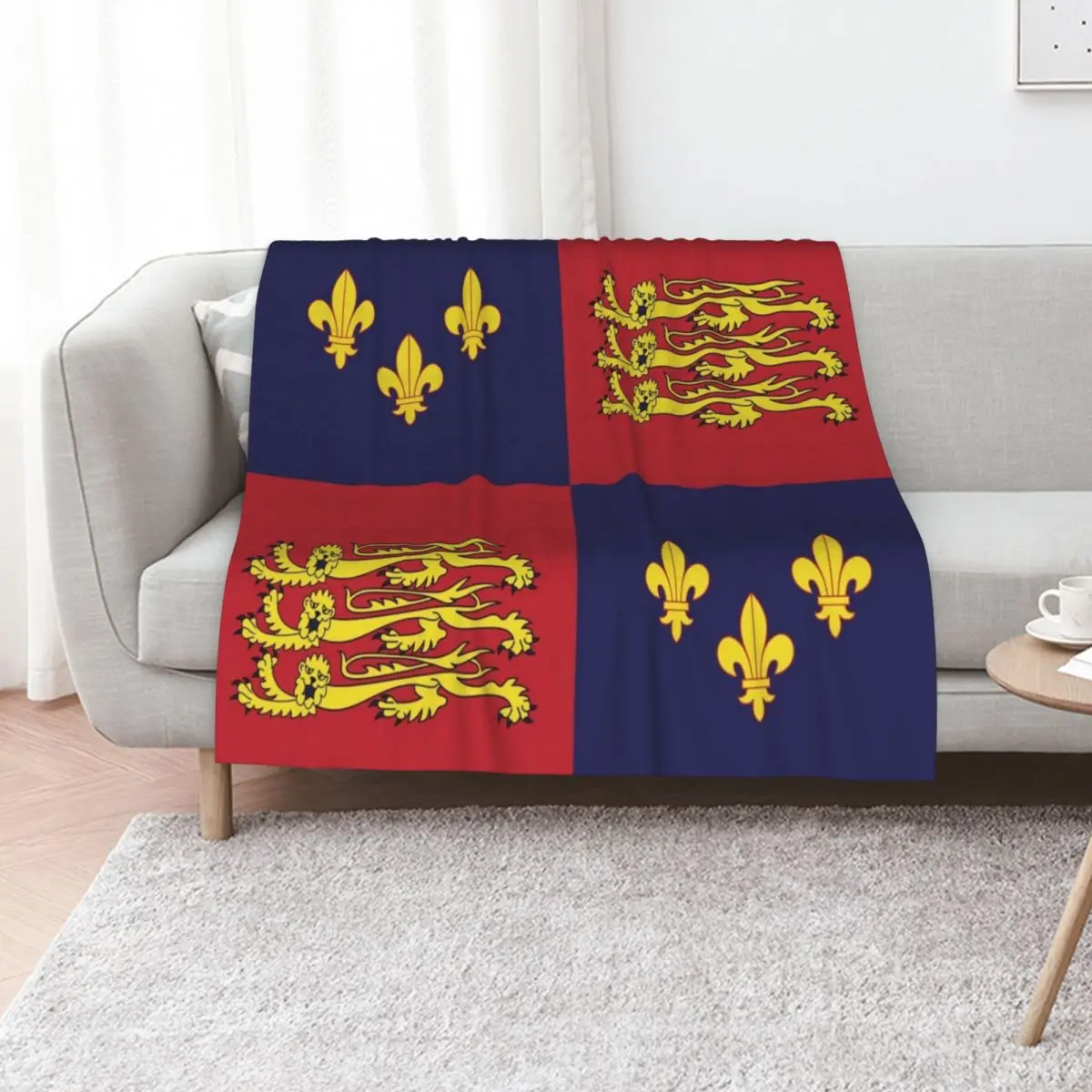 

Royal Standard of England / Medieval Flag / 1406-1603 Throw Blanket Soft Warm Blanket Gift for Men Women Adults