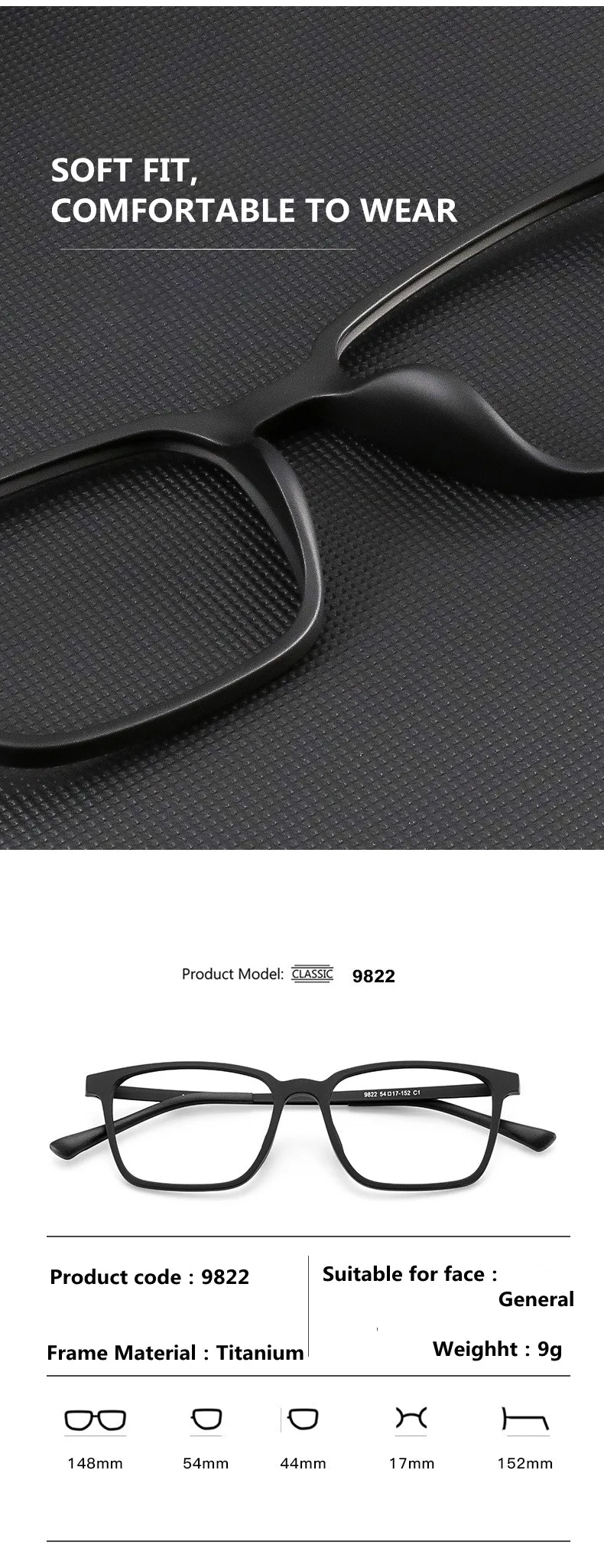 Ultraleichte photochrome Titan-Lesebrille für Männer, Presbyopie-Brille, Harzlinse + 0,5, 0,75 1,75 2,5 – Detail 8