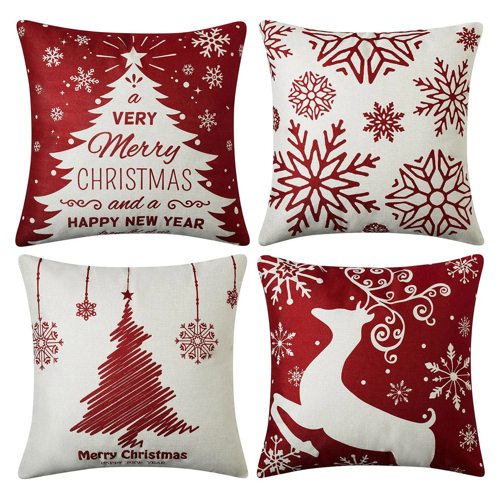 Christmas Pillow Covers Christmas Decorations Throw Pillow Covers Set Of 4 Throw Pillow Cases With Holiday Decor