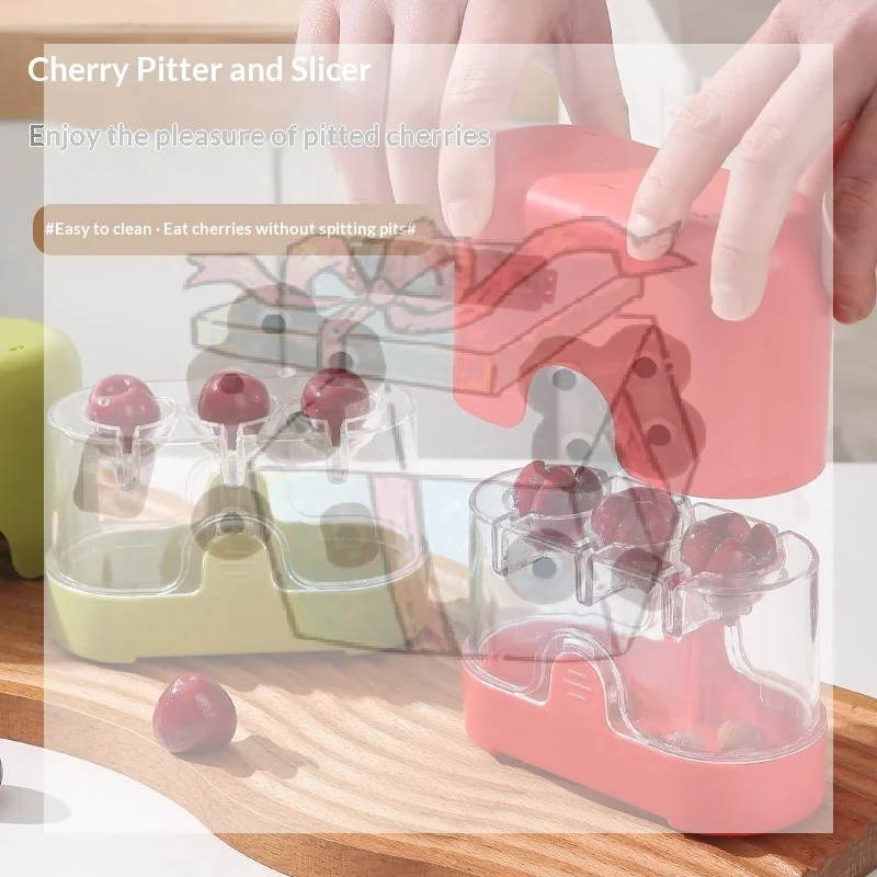 【CC】Food Grade Multi Slot Cherry Pitter With Fast One Press Operation Easy Clean For Home Kitchen Baking