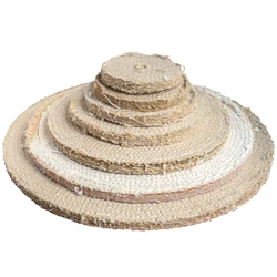 Rueda de lino de Sisal de 3-8 pulgadas, rueda de pulido medio de 75-200mm para eliminación de arañazos de Metal, agujero de 10mm, 1 unidad