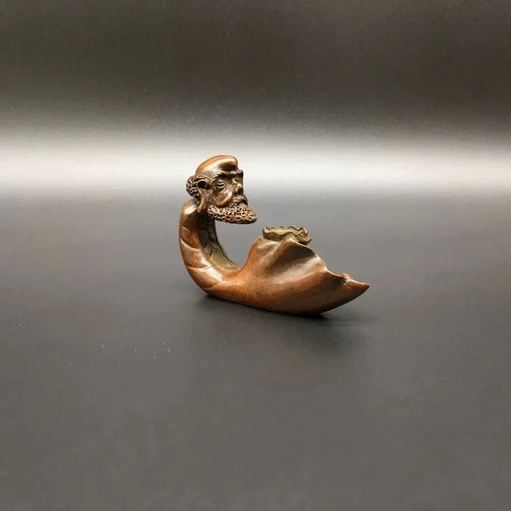 Solid Brass Bodhidharma Backflow Incense Burner Zen Mini Backflow Incense Tea Pet Holder Home Gift
