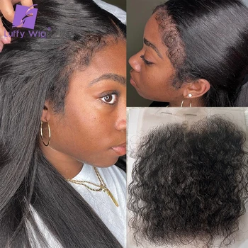 4C Curly HD Lace Baby Hair Strips For Edges Only Brazilian Remy Human Hair Reusable Fake Baby Hair Stripes For Black Women Luffy