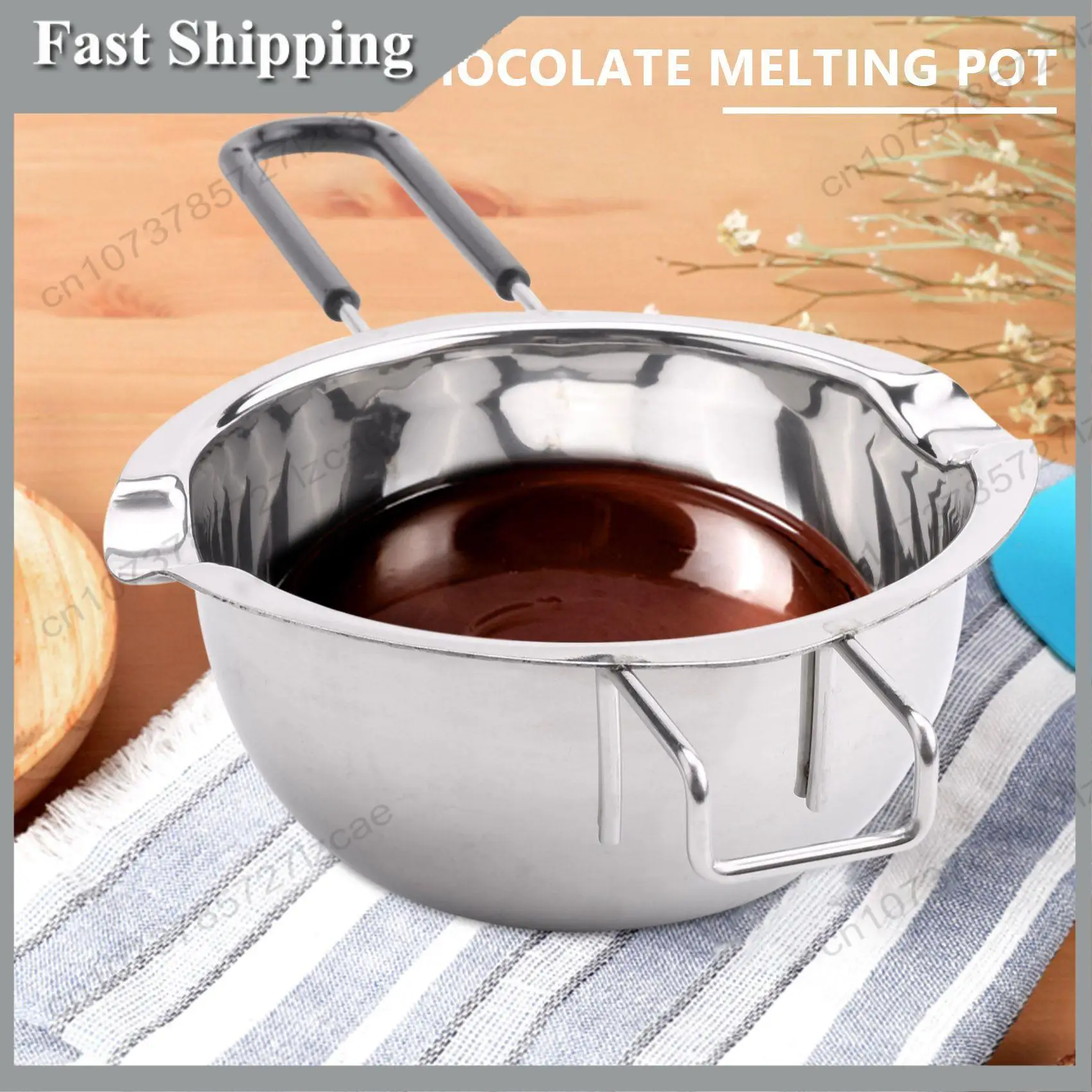 

-A99Z 2-Pack Stainless Steel Double Boiler, Heat-Resistant Handle For Chocolate, Butter, Cheese, Caramel And Candy- Steel Meltin