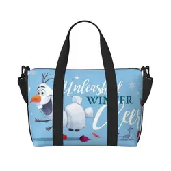 Bolso de mano de Anime personalizado Olaf, bolsa de viaje de hombro, gran capacidad, Frozen, playa, gimnasio