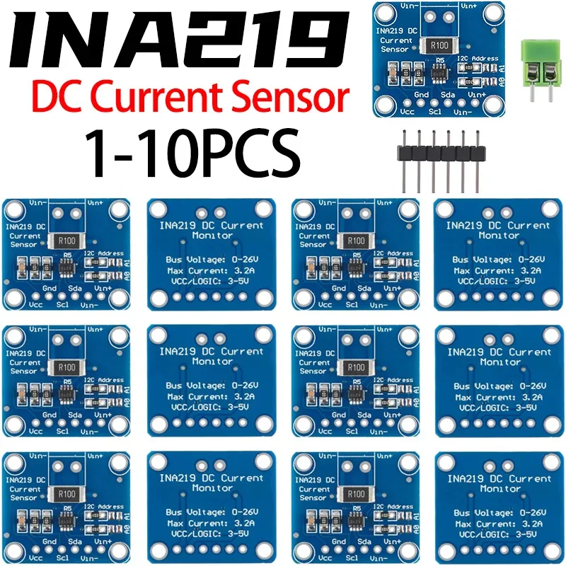 MCU-219 INA219 I2C Zero Drift Bi-directional Current Power Monitoring Sensor Module Sensor Breakout Monitoring Modules