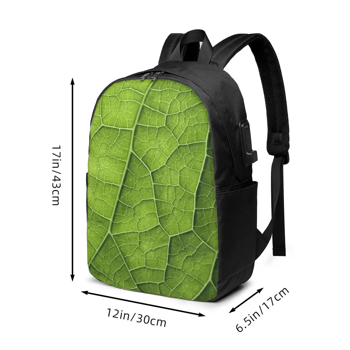 Botanical Motifs Leaf Vein Backpack Travel Notebook Bag Computer College Student School Bag Laptop Shoulder Bags for Men Women