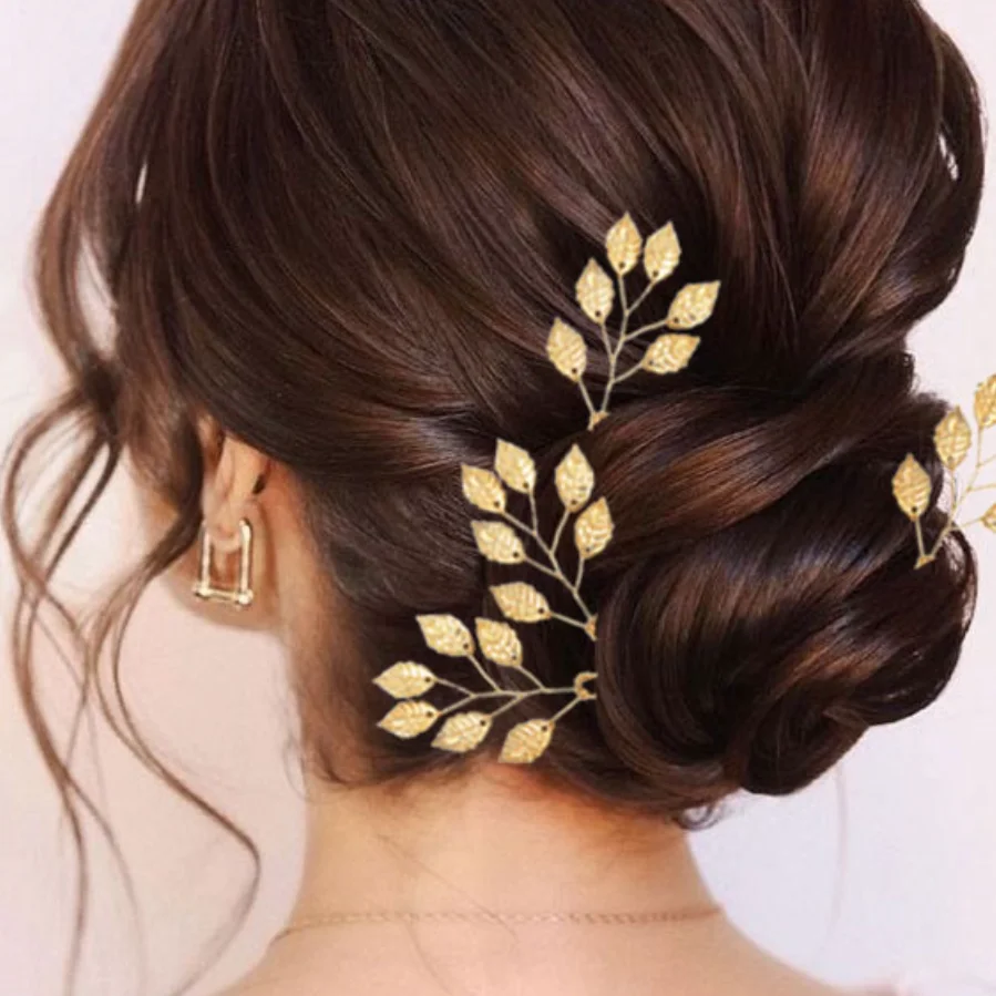 3pcs/set Handmade Leaf Hair Clip Pins for Women Girls Bride Hairpins Fashion Headdress Gifts Bridal Wedding Hair Accessories image 5