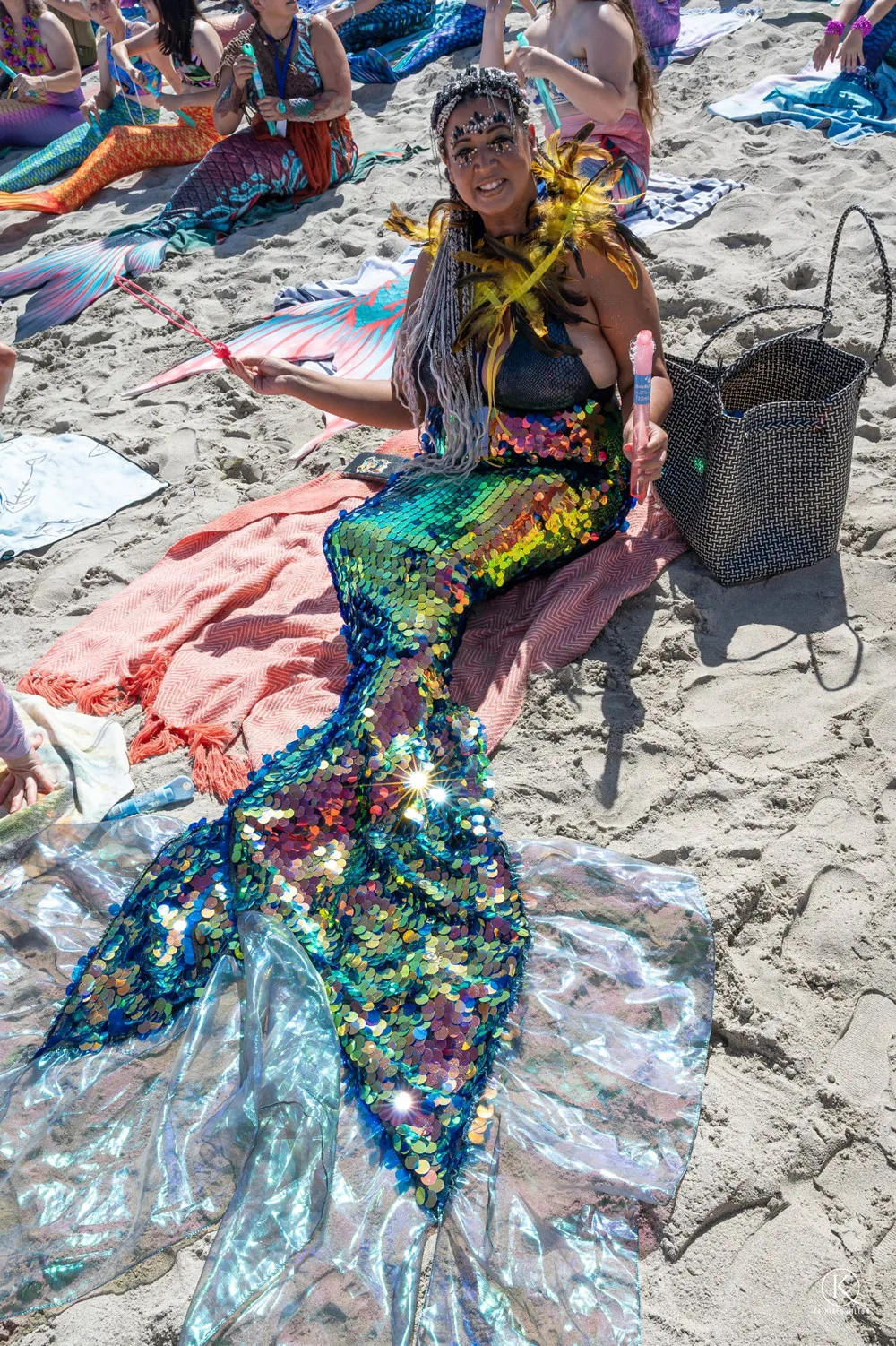Sparkle Scales Big Mermaid Tail With Shiny Sequins for Cosplay Photo Shooting Beauty Swimming Show for Women No Monofin