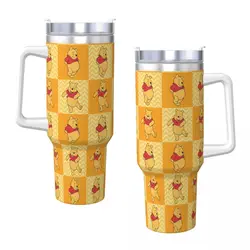 Winnie Bear Tumbler Hot Drinks Water Bottle Heat Preservation Stainless Steel Coffee Mug Custom Driving Mugs Cup