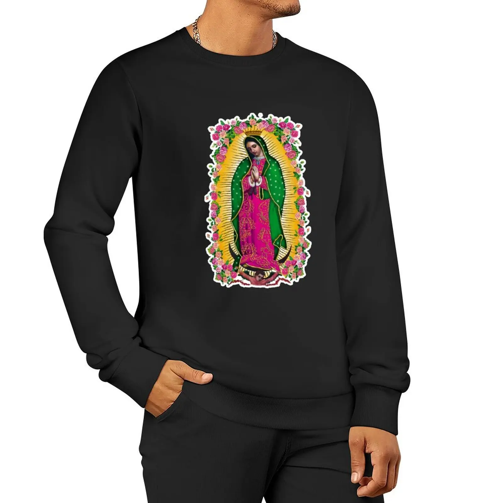 The Virgin of Guadalupe Pullover Hoodie winter clothes blouse autumn clothes men's sweat-shirt set new sweatshirts