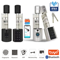 New Adjustable Replacement Tuya APP Fingerprint Cylinder Electronic Smart Door Lock Digital Keypad Code Key Easy Installation