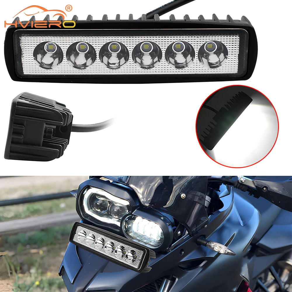 

1X 6LED 18W Car Work Lamp Strip Spotlight White Turn Signal Off-road Fog Headlights Tractor Taillights IP68 Waterproof Light Bar