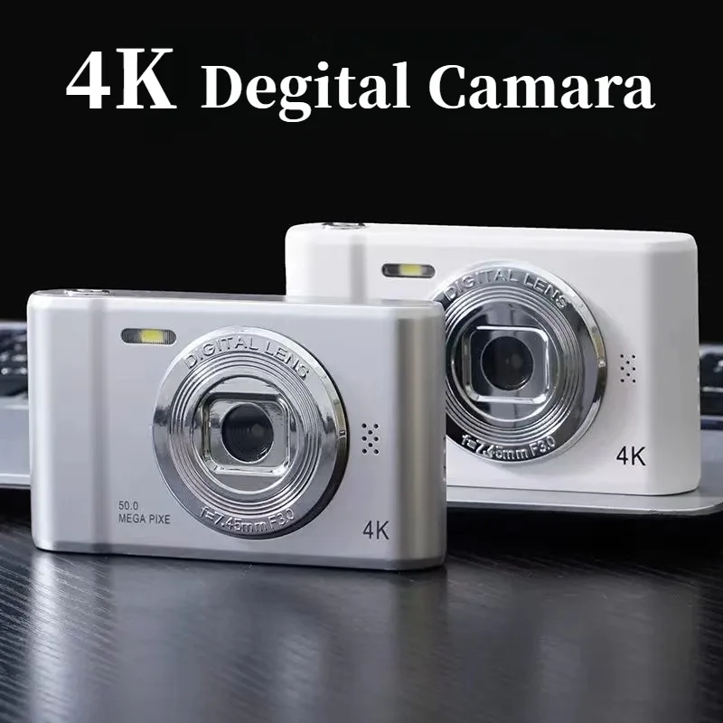 Cámara Digital 4K para selfies de viaje, Mini cámara Retro de 50 megapíxeles para fotografía HD, pantalla de 2,4 pulgadas, de nivel de entrada, para niños