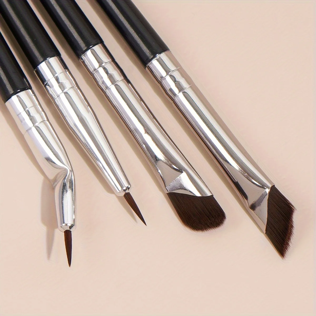 4-Pcs Multi-Purpose Eye Makeup Brush Set - High Quality For Concealer, Eyebrows And Eyeliner - Suitable For Beginners