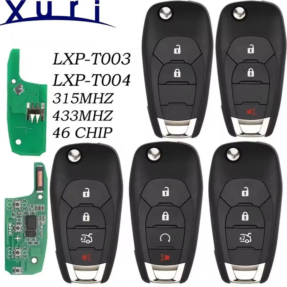 Xuri LXP-T003 LXP-T004 Flip 315/433MHZ ID46 Remote Car Key For Chevrolet Colorado Cruze Trailblazer Onix Tracker Onix RS Key