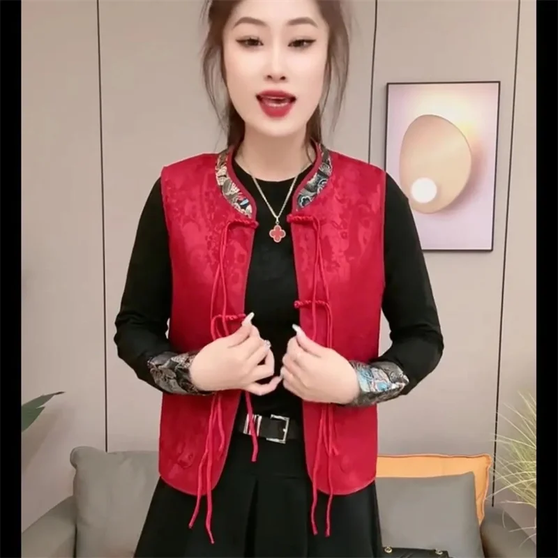 

Корейский женский комплект из двух предметов: жилет большого размера 4XL и топ с длинными рукавами, весна-осень, круглый вырез, без рукавов