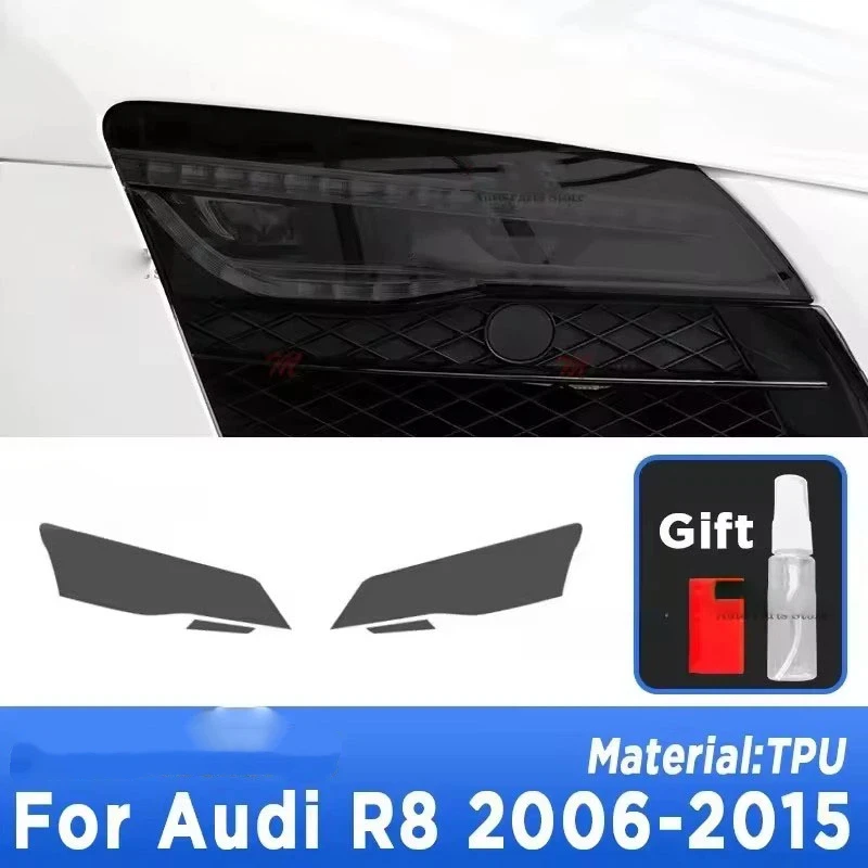 

For Audi R8 42 4S 2006-2015 Car Headlight Protective Film Front Headlamp Transparent Black TPU Anti-scratch Sticker Accessories