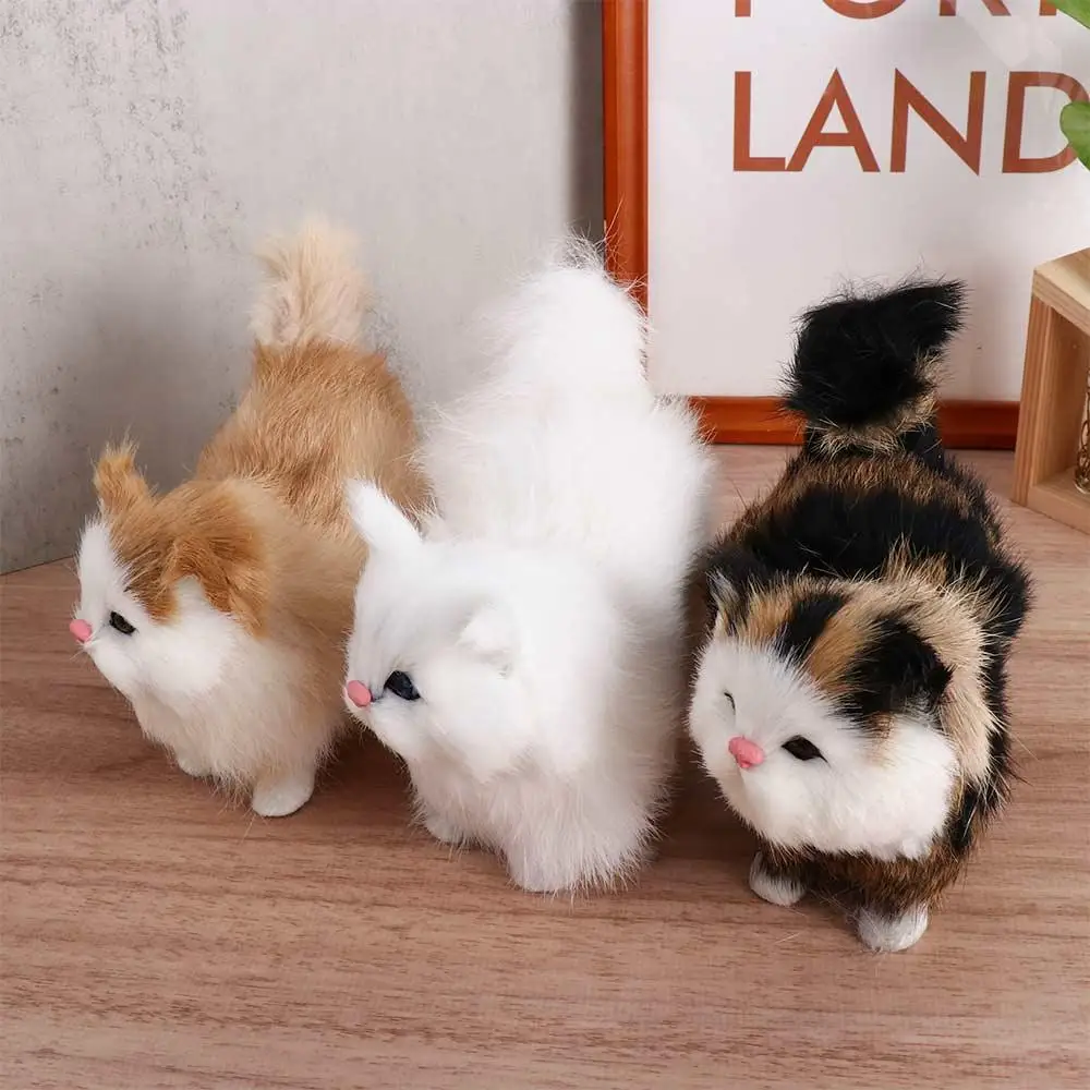 ニャース カワイイ 子供向け ソフトベビーおもちゃ フェイクキャット ぬいぐるみ子猫 プラッシュキャットトイ シミュレーションキャット 猫モデル