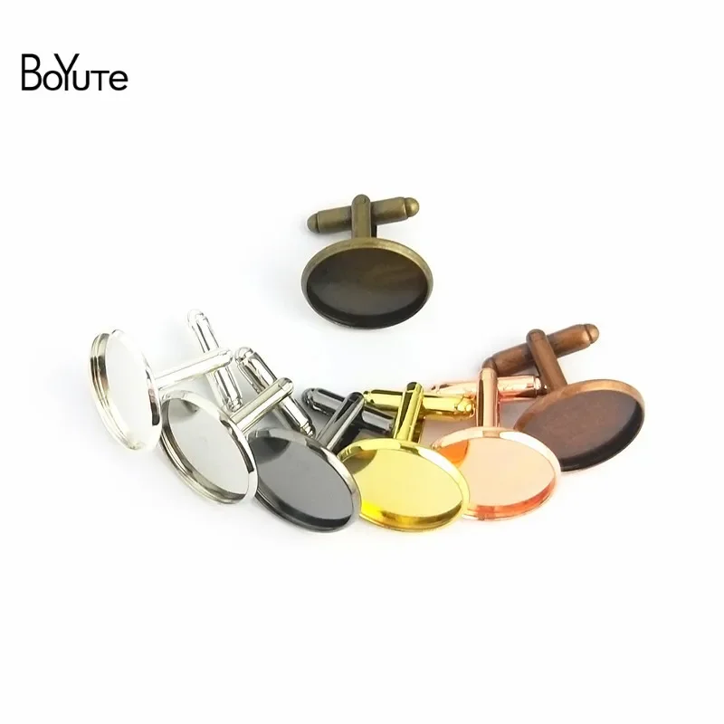 BoYuTe (20 Pieces/Lot) Fit 12-14-16-20MM Cabochon French Cuff-Links Blank Tray Base Diy Men's Clothing Accessories