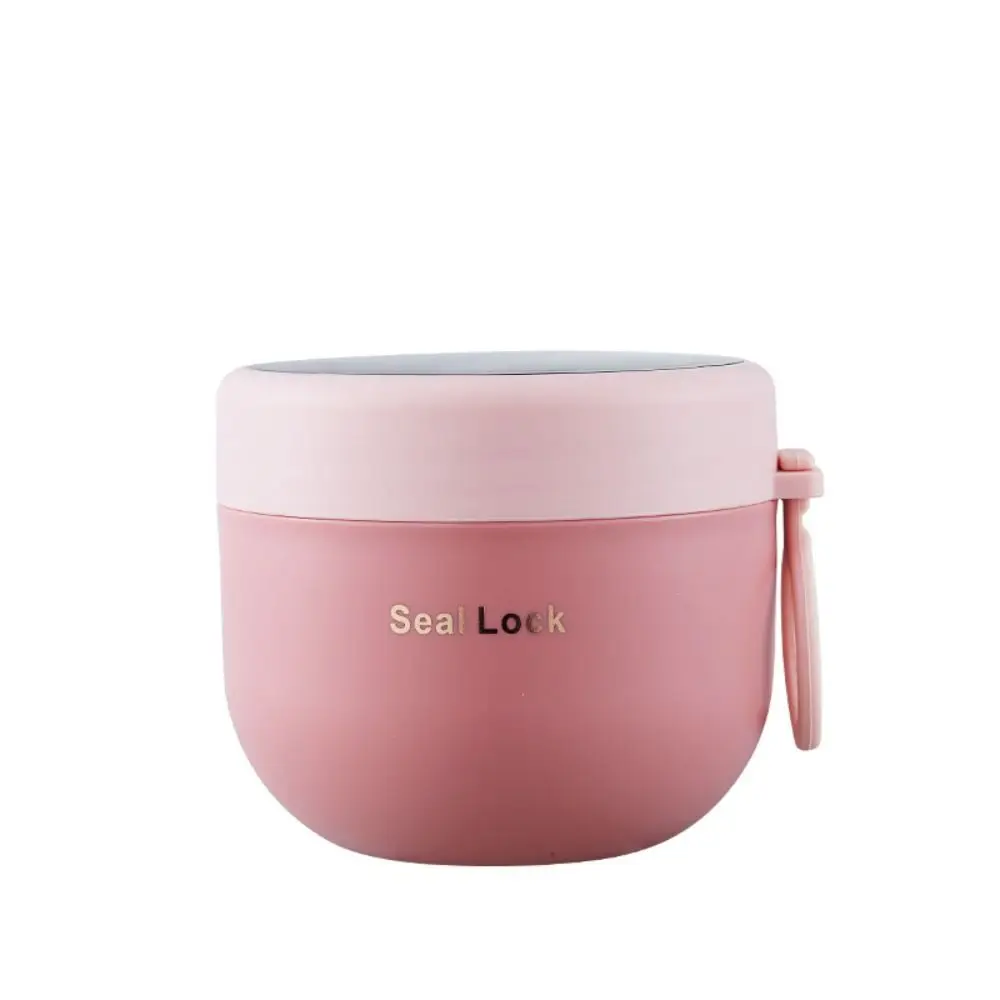 

600ML Thermal Lunch Box with Spoon Leak Proof Insulated Soup Cup Microwaveable Detachable Vacuum Thermal Jar Yogurt