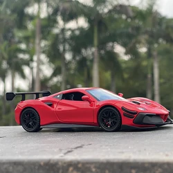 Ferrarris 488 Supercar voiture en alliage moulé sous pression et véhicules jouets modèle de voiture son et lumière Pull back voiture jouets pour enfants cadeaux