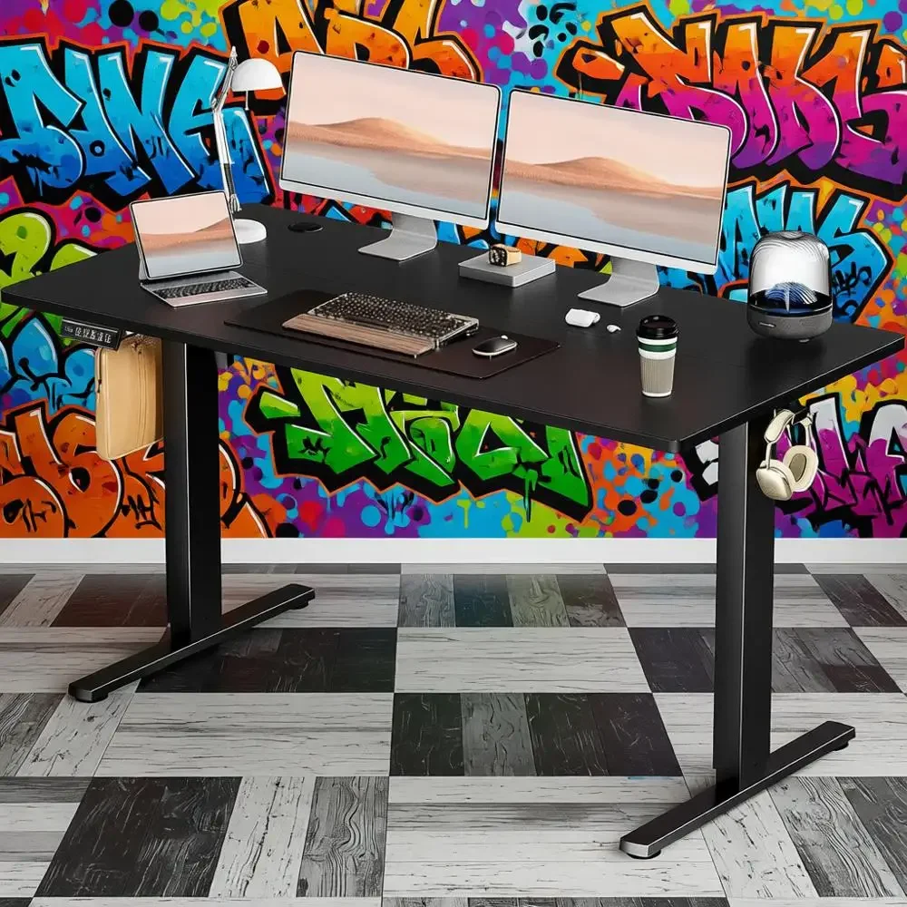 Adjustable Height Electric Desk, 55x24 Ergonomic Standing Desk for Home Office, Black
