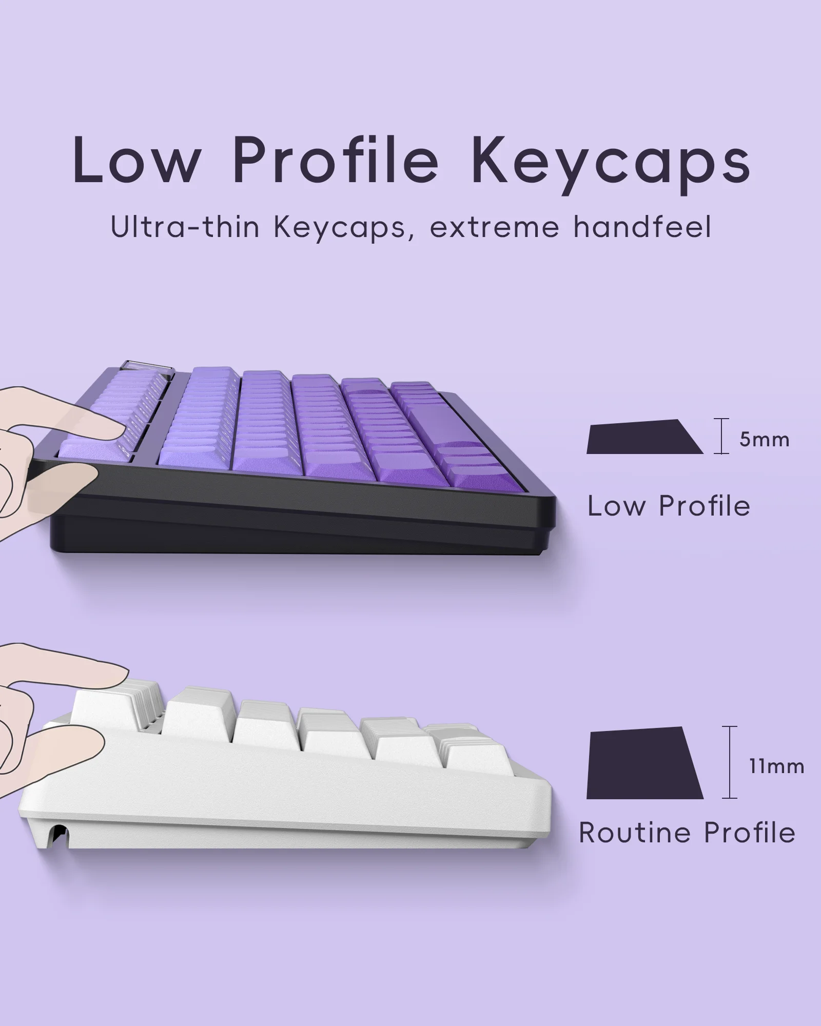 Imagem -06 - Xvx-teclado Mecânico com Perfil Baixo Roxo Pbt com Cópia do Lado do Corante-sub Compatível com 61 64 75 87 87 96 108