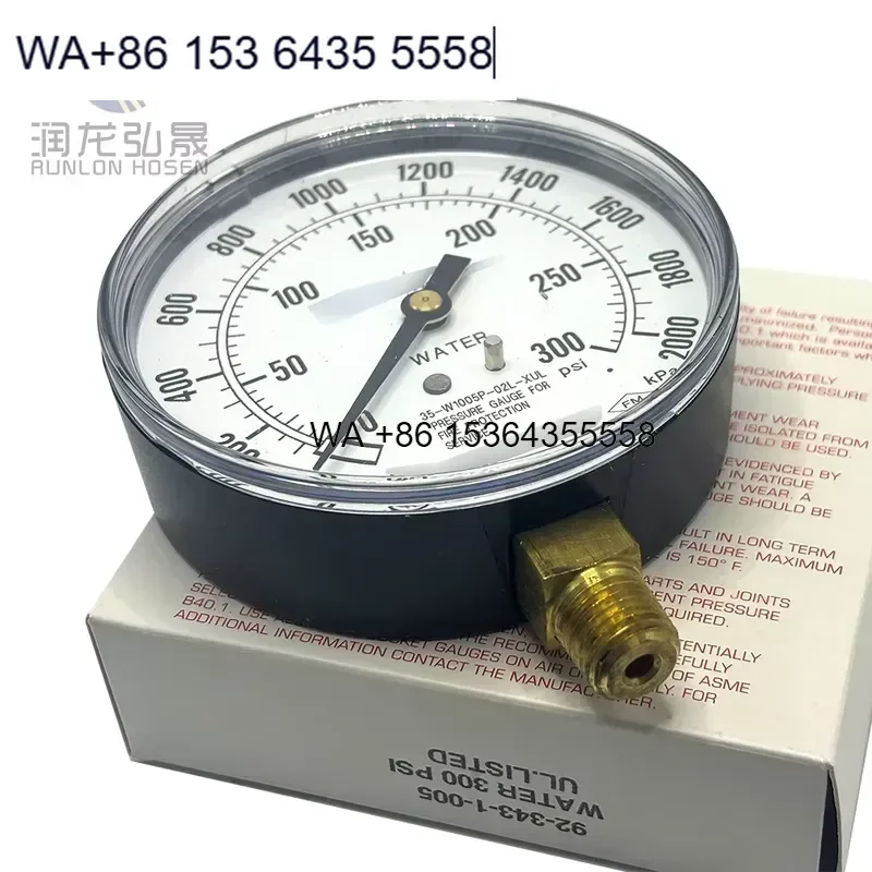 Wmwmnu FM Stainless Steel Water Fire Protection Pressure Gauge for Fire Sprinkler Systems