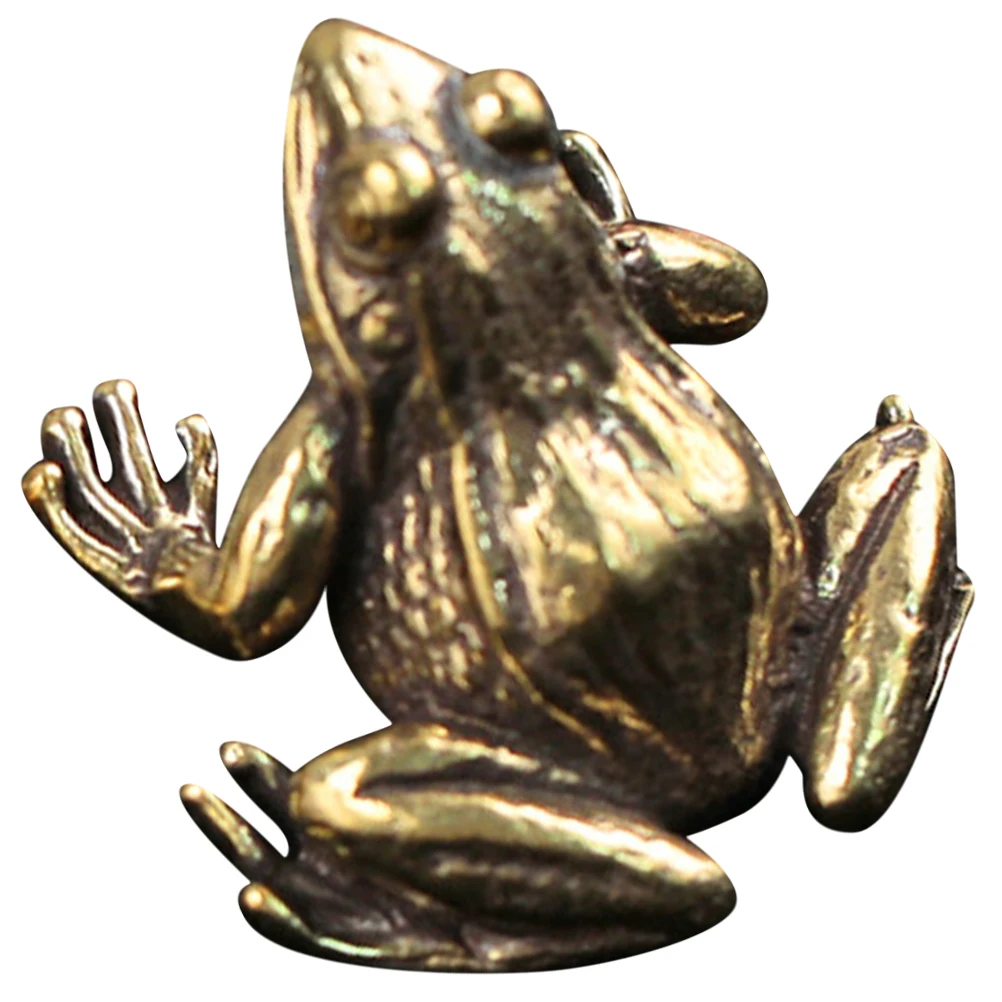 

Retro Frog Ornament Sculpture Brass Handiwork Figurines Statue Decorative Garden Vintage Animal Decorations Frogs