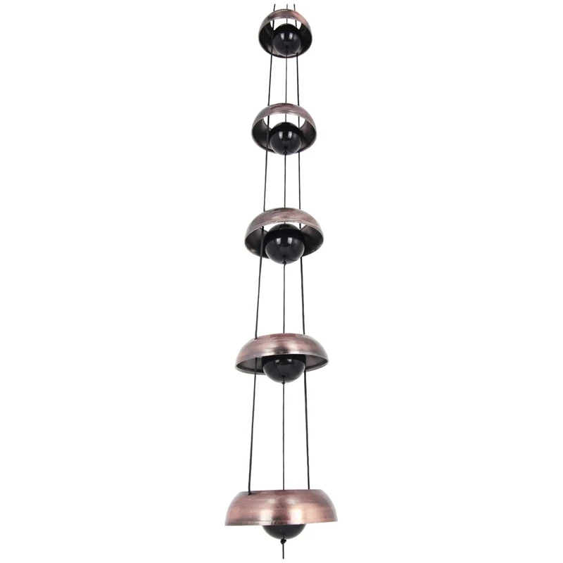 Bell Wind Chimes Temple Wind Bell With 5 Bells,Feng Shui Wind Chime For Home Yard Outdoor Decoration Memorial Wind Chime