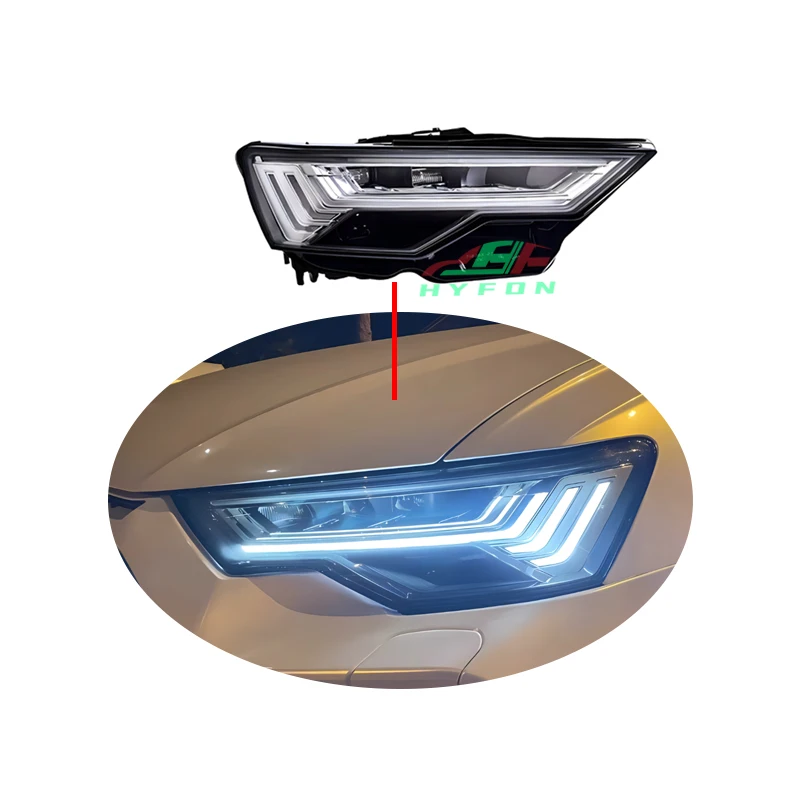 For Audi A6 S6 C8 2019-2023 Upgrade 2024 Style Matrix Full LED Headlight LED Streamlight Dynamic Turn Signal Plug and Play