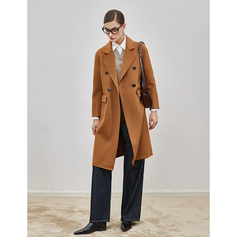 

Women Water Cashmere Wool Woolen Coat Autumn Winter Straight Woolen Coat