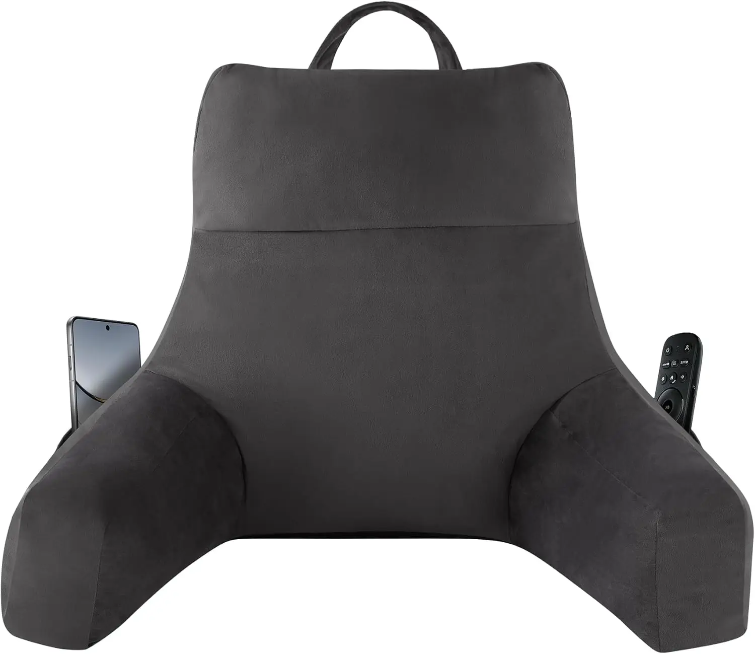 

Memory Foam Back Support Pillow with Arms for Bed, Couch, Chair - 18 Inch Grey