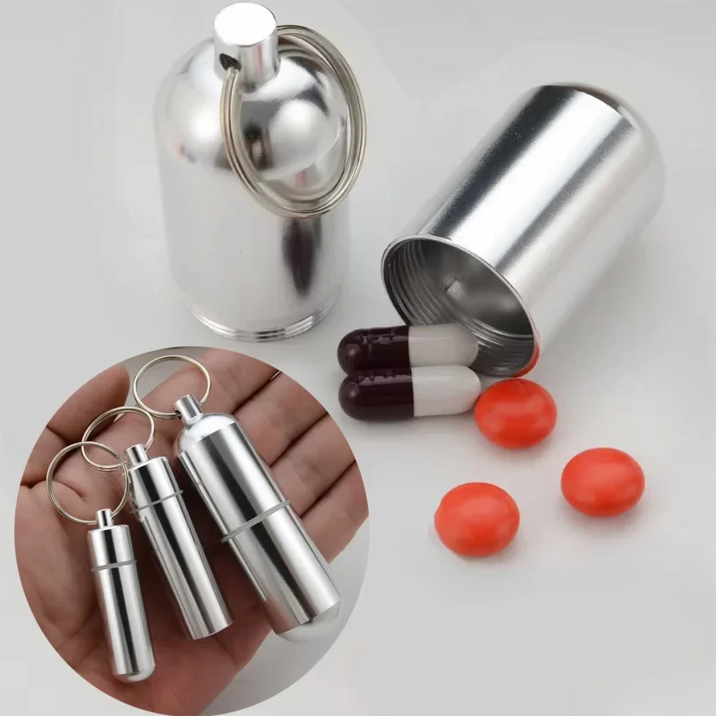 مقاوم للماء الألومنيوم حبة صندوق حالة زجاجة مخبأ المخدرات حامل للسفر التخييم الحاويات المفاتيح صندوق دواء الرعاية الصحية