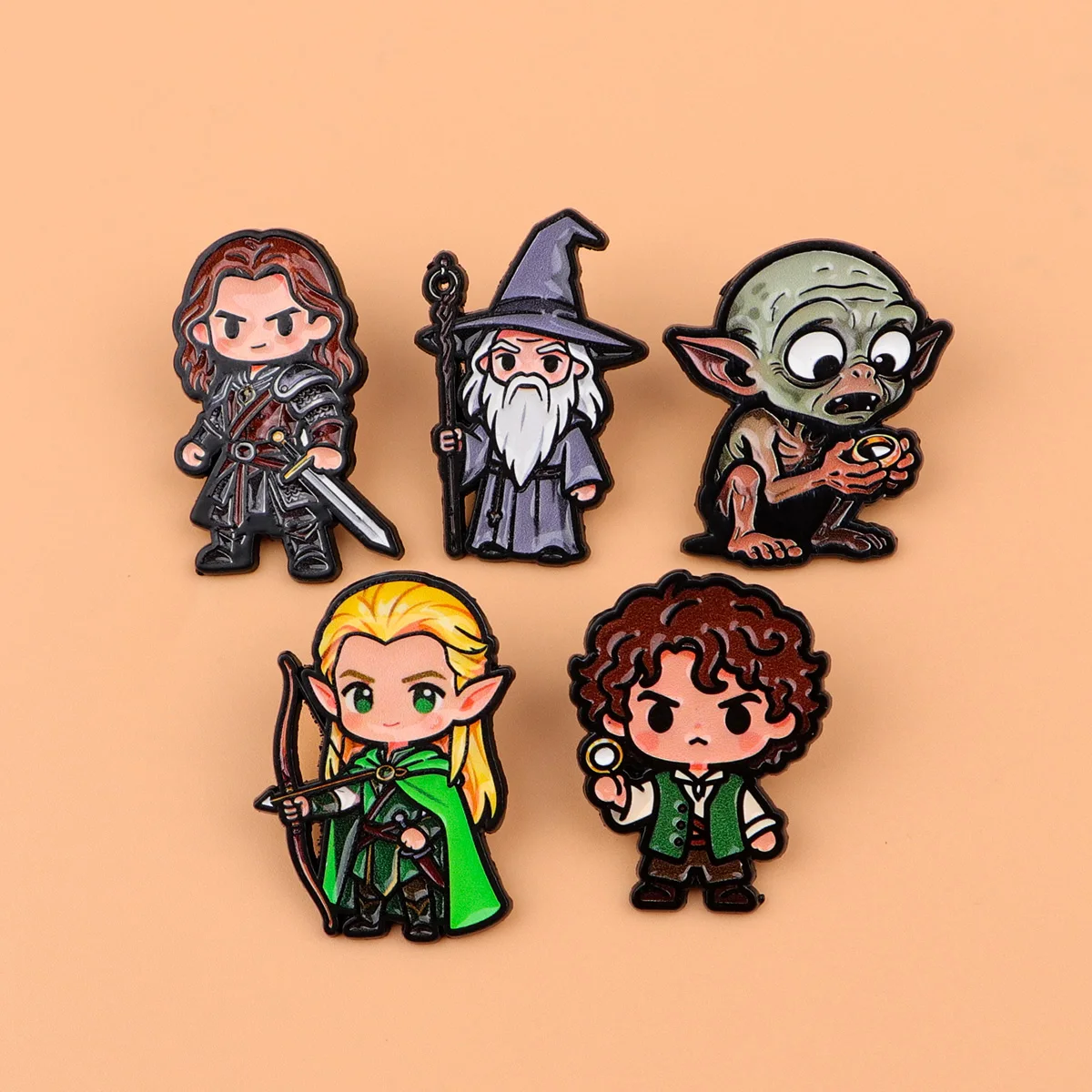 شجاع مغامرة المينا دبوس دبابيس باردة للرجال التلبيب شارة بدبابيس على ظهره الملابس والاكسسوارات مجوهرات الأزياء هدايا 5 قطعة/المجموعة #1