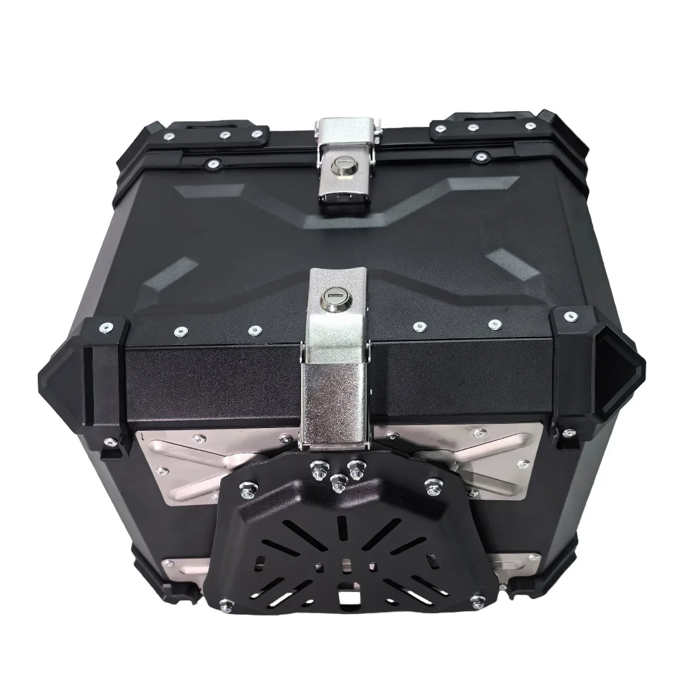 Waterproof Motorcycle Tail Box 45L Box With X Design Motorcycle Rear Trunk Aluminum Alloy Material Motorcycle Accessories