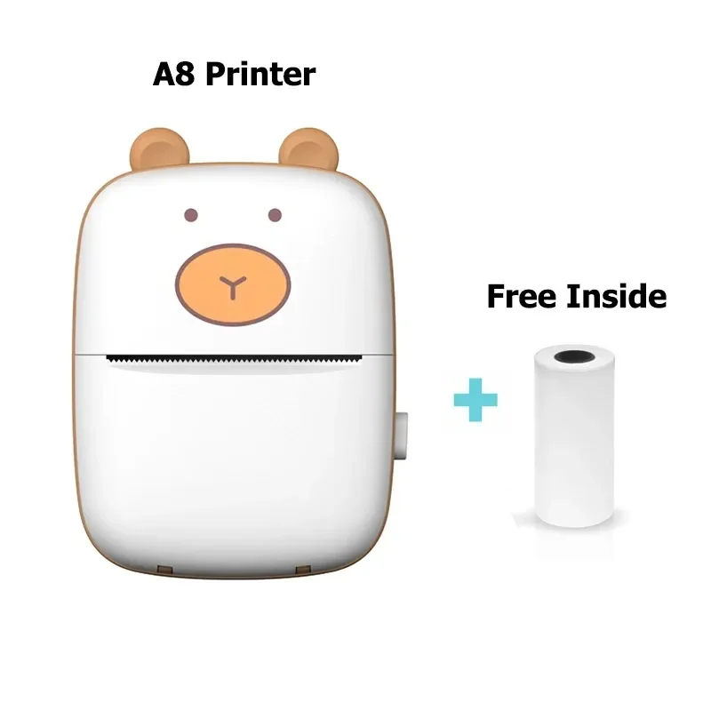 Mini Home Office Mobile Wireless Mini Sticker Printer Barcode Printer Instant Thermal Paper Printer for Kids Bluetooth Portable