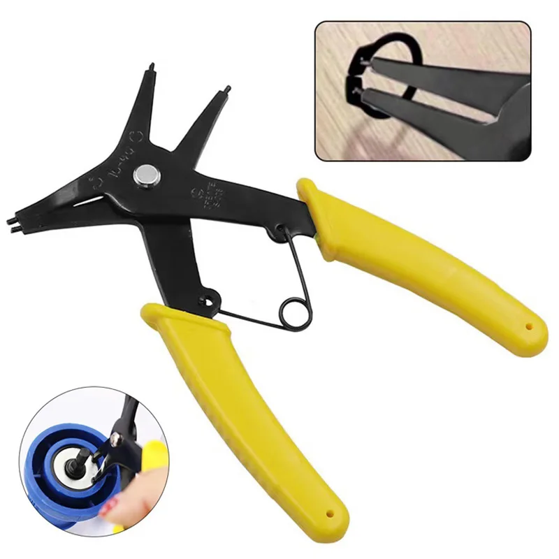 Circlip Pliers 2 in 1 Internal and External Dual Purpose Pliers External Spring Pliers Large Retaining Ring Removal Tool