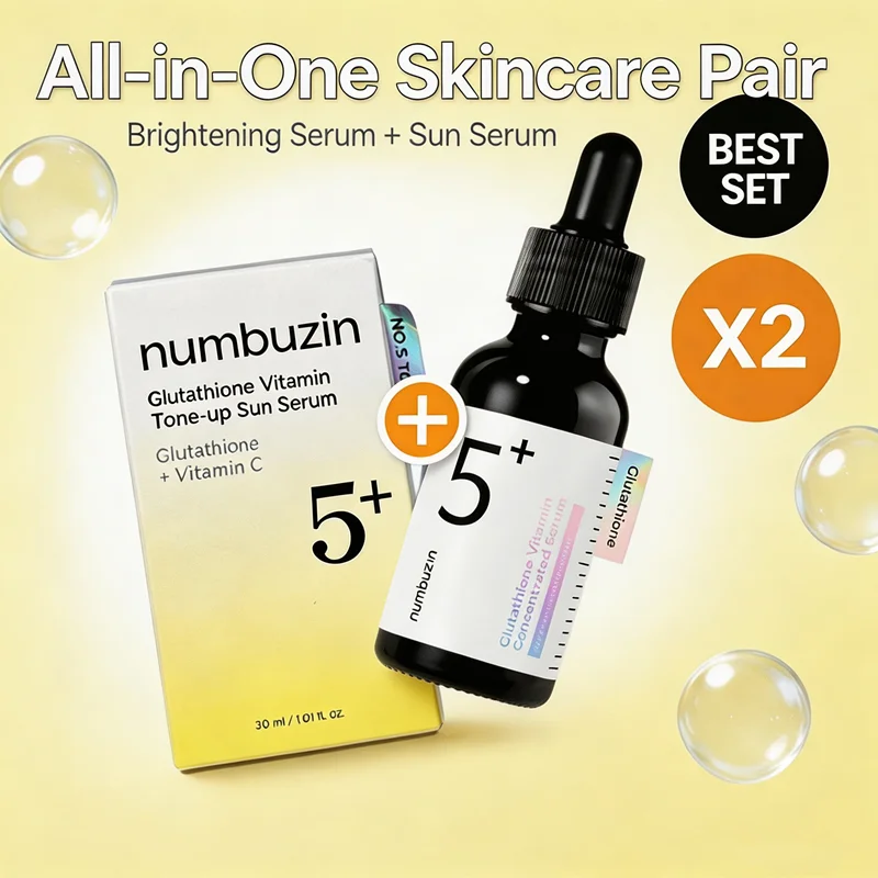 Numbuzin No.5 Glutathione Vitamin Tone‑up Sun Serum Moisturizing Oil Control Pore Care Improve Dull Skin Fast-absorbing Skincare